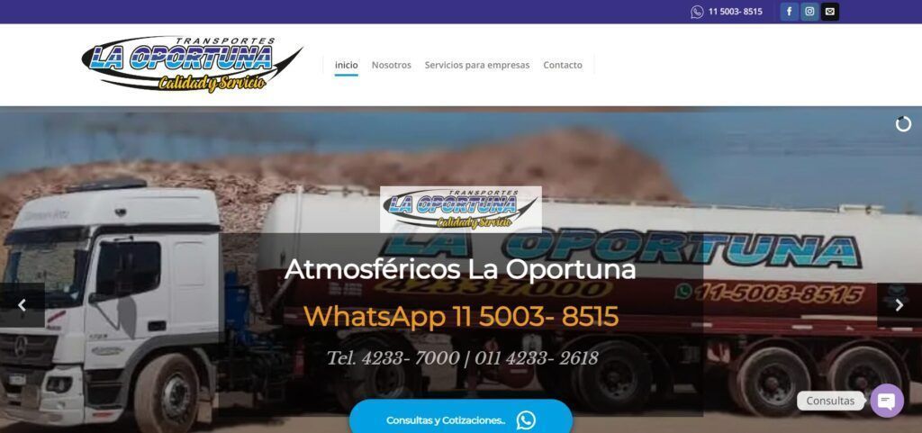 Paginas Web Zona Sur 008 Transporte La Oportuna Calidad Y Servicio Retiro De Desechos Industri Www.transporteslaoportuna.com.ar